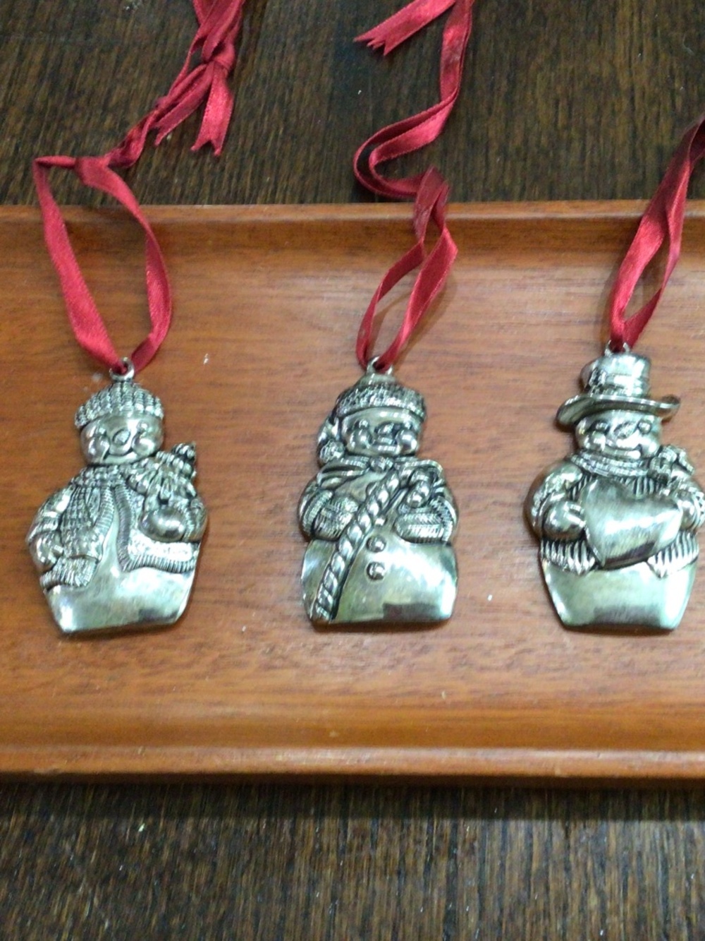 Gorman snowmen ornaments. Lot of 3   Great shape